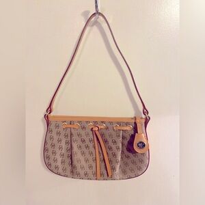 Dooney & Bourke Signature Logo Leather and Canvas Shoulder Bag